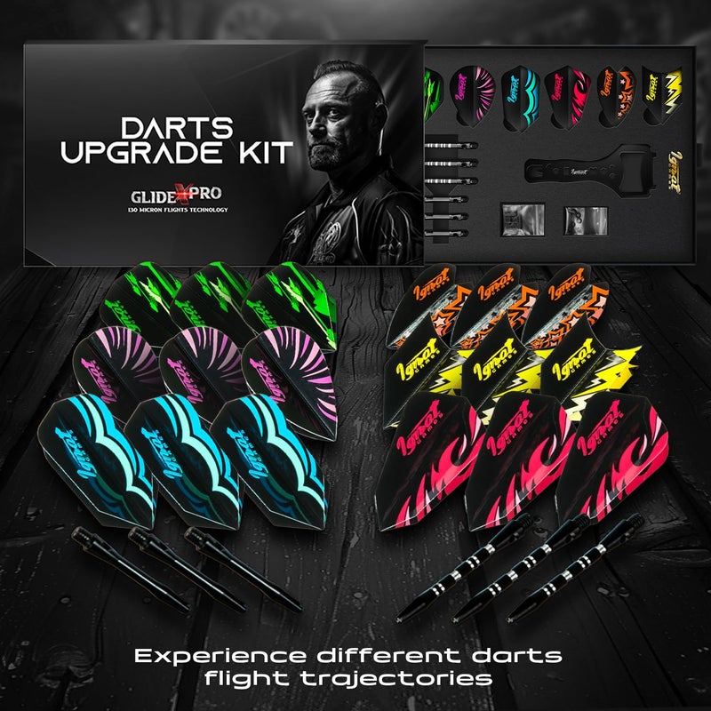 IgnatGames Dart Flights and Accessories â€“ 18/30 GlideXPro 130 Micron Flights in Various Shapes and 6 Flight Protectors - Image 2